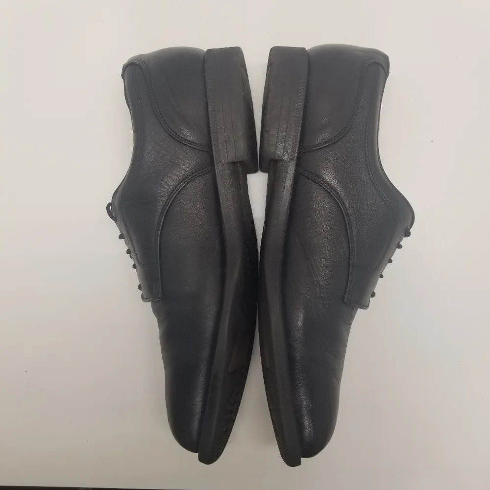 Oakton Comfort 2000 Mens Size 10.5D Vintage Classic Black Leather Oxford Lace Up